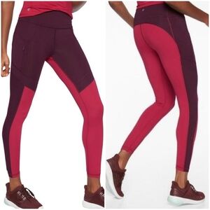 Athleta All In Structure 7/8 Tight Auberge Compression Leggings Size Small